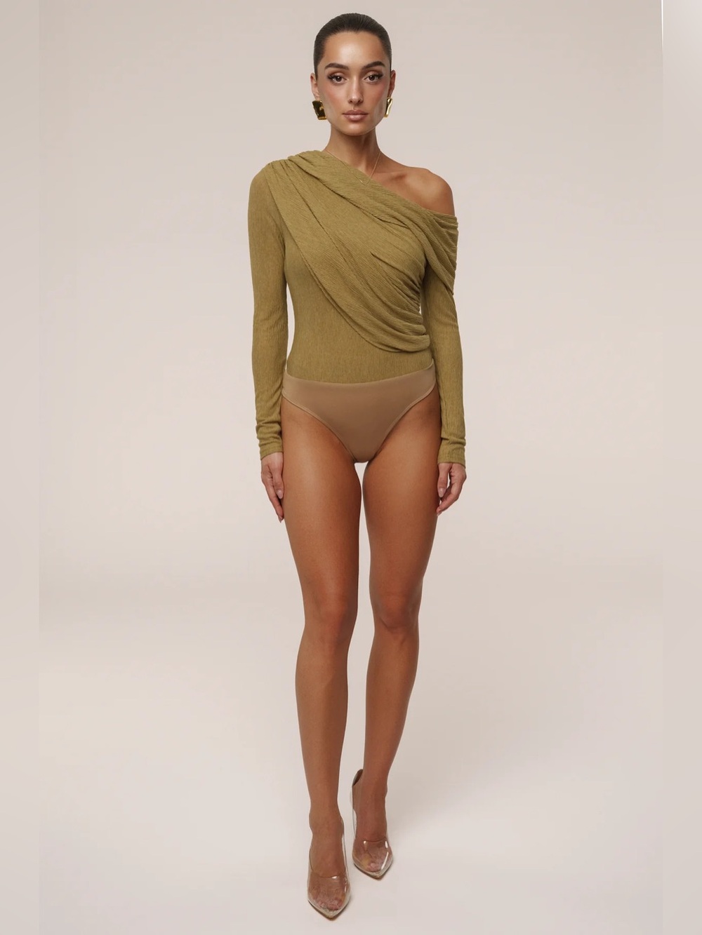 Jluxlabel Textured One Shoulder Bodysuit (NWT)